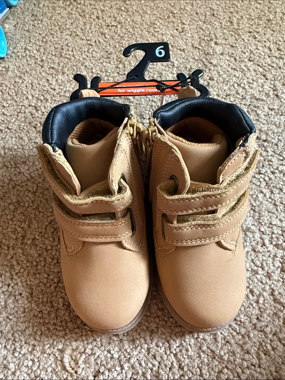 wonder nation Kids Tan Double-Strap Ankle Boots